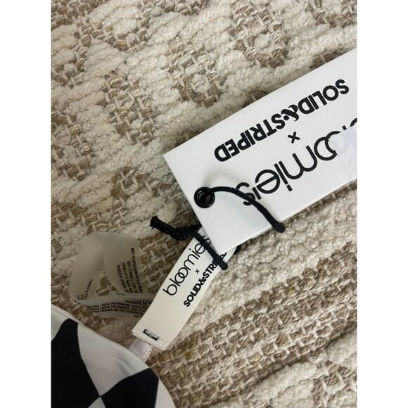 Solid & Striped Bloomingdales XL Bikini Iris Wavy Check Swimsuit Black Wht NEW - Picture 3 of 7